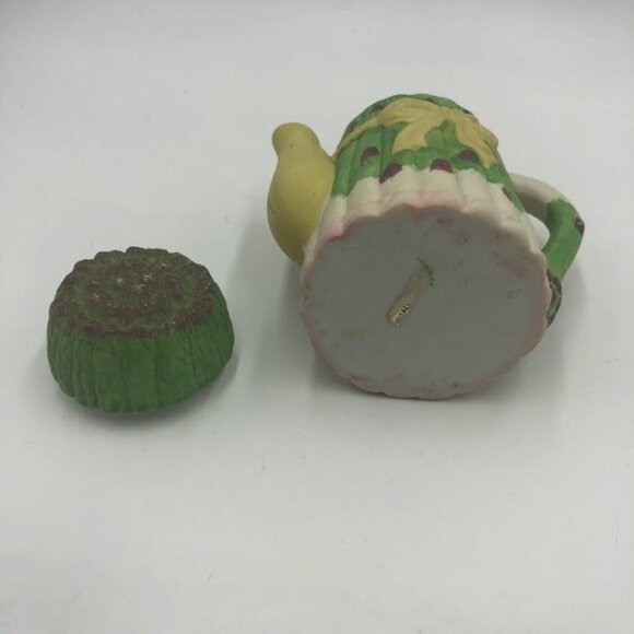 Vintage Asparagus Miniature Ceramic Teapot with Lid Vegetable Theme Collectible - Picture 5 of 13